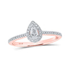 Enchanting Rose Gold Pear Diamond Halo Bridal Wedding Engagement Ring - Splendid Jewellery