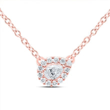 Load image into Gallery viewer, Enchanting Rose Gold Pear Diamond Pendant Necklace - Splendid Jewellery