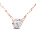 Enchanting Rose Gold Pear Diamond Pendant Necklace - Top View