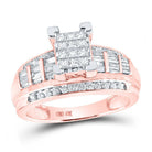 Enchanting Rose Gold Princess Diamond Cluster Wedding Ring - Splendid Jewellery
