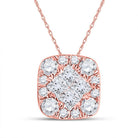 Enchanting Rose Gold Princess Diamond Square Pendant - Splendid Jewellery