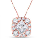 Enchanting Rose Gold Princess Diamond Square Pendant - Splendid Jewellery