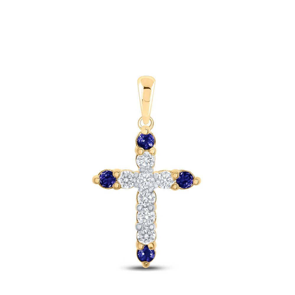 Enchanting Sapphire and Diamond Cross Pendant - Splendid Jewellery