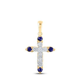Enchanting Sapphire and Diamond Cross Pendant - Splendid Jewellery