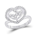 Enchanting Scattered Heart Diamond Ring - 10kt White Gold, 1/3 Cttw - Splendid Jewellery