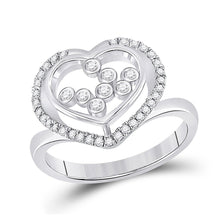 Load image into Gallery viewer, Enchanting Scattered Heart Diamond Ring - 10kt White Gold, 1/3 Cttw - Splendid Jewellery