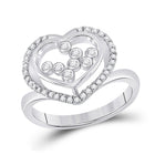 Enchanting Scattered Heart Diamond Ring - 10kt White Gold, 1/3 Cttw - Splendid Jewellery