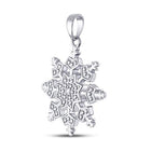 Enchanting Snowflake Diamond Pendant - Sterling Silver Womens Round Diamond Snowflake Fashion Pendant  Side View from Splendid Jewellery