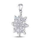 Enchanting Snowflake Diamond Pendant - Sterling Silver Womens Round Diamond Snowflake Fashion Pendant  Side View 2 from Splendid Jewellery