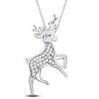 Enchanting Sterling Silver Diamond Rudolph Reindeer Pendant  Top View from Splendid Jewellery
