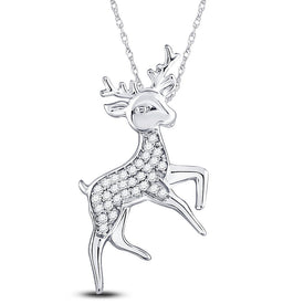 Enchanting Sterling Silver Diamond Rudolph Reindeer Pendant  Top View from Splendid Jewellery