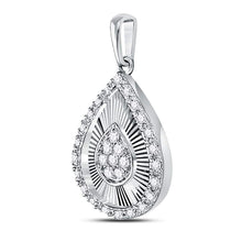 Load image into Gallery viewer, Enchanting Teardrop Diamond Pendant | 10kt White Gold 1/6 Cttw | Splendid Jewellery  Side View from Splendid Jewellery