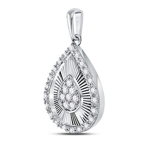 Enchanting Teardrop Diamond Pendant | 10kt White Gold 1/6 Cttw | Splendid Jewellery - Splendid Jewellery