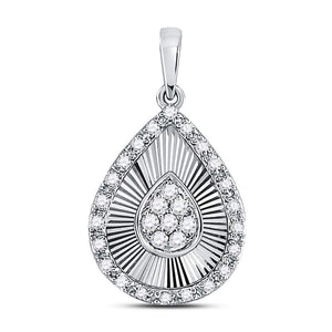 Enchanting Teardrop Diamond Pendant | 10kt White Gold 1/6 Cttw | Splendid Jewellery - Splendid Jewellery