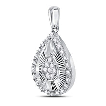 Load image into Gallery viewer, Enchanting Teardrop Diamond Pendant | 10kt White Gold 1/6 Cttw | Splendid Jewellery  Side View 2 from Splendid Jewellery
