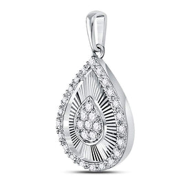 Enchanting Teardrop Diamond Pendant | 10kt White Gold 1/6 Cttw | Splendid Jewellery - Splendid Jewellery