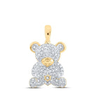 Enchanting Teddy Bear Diamond Pendant in 10kt Yellow Gold - Splendid Jewellery