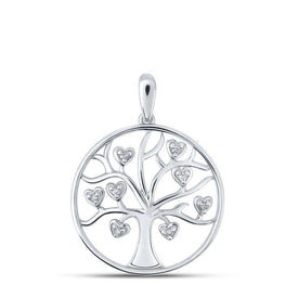 Enchanting Tree of Life Diamond Pendant - 10kt White Gold Women's Jewelry - Splendid Jewellery