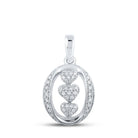 Enchanting Triple Heart Diamond Pendant in 10kt White Gold - Splendid Jewellery