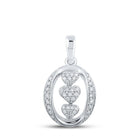 Enchanting Triple Heart Diamond Pendant in 10kt White Gold - Splendid Jewellery