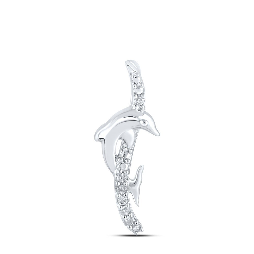 Enchanting White Gold Diamond Dolphin Pendant - Splendid Jewellery