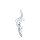 Enchanting White Gold Diamond Dolphin Pendant - Splendid Jewellery