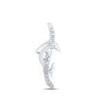 Enchanting White Gold Diamond Dolphin Pendant - Splendid Jewellery