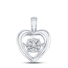Load image into Gallery viewer, Enchanting White Gold Diamond Heart Pendant - A Moving Symbol of Love and Romance  Top View from Splendid Jewellery