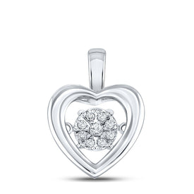 Enchanting White Gold Diamond Heart Pendant - A Moving Symbol of Love and Romance  Top View from Splendid Jewellery