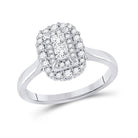 Enchanting White Gold Princess Diamond Halo Bridal Wedding Ring - Splendid Jewellery