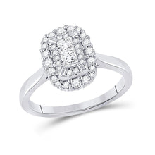 Load image into Gallery viewer, Enchanting White Gold Princess Diamond Halo Bridal Wedding Ring - Splendid Jewellery