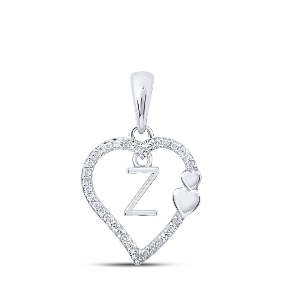 Enchanting Z - Heart Diamond Initial Pendant - Splendid Jewellery