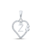 Enchanting Z - Heart Diamond Initial Pendant - Splendid Jewellery