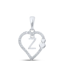 Load image into Gallery viewer, Enchanting Z - Heart Diamond Initial Pendant - Splendid Jewellery