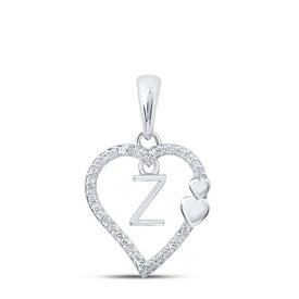 Enchanting Z - Heart Diamond Initial Pendant - Splendid Jewellery