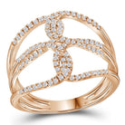 Entwined Brilliance: 10kt Rose Gold Diamond Fashion Ring - Splendid Jewellery