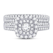 Load image into Gallery viewer, Eternal Brilliance 1 Carat Diamond Halo Bridal Wedding Ring Band Set - Splendid Jewellery