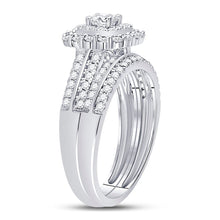Load image into Gallery viewer, Eternal Brilliance 1 Carat Diamond Halo Bridal Wedding Ring Band Set - Splendid Jewellery