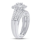 Eternal Brilliance 1 Carat Diamond Halo Bridal Wedding Ring Band Set - Second Side View