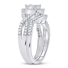 Eternal Brilliance 10kt White Gold Diamond Bridal Wedding Ring Band Set - Splendid Jewellery