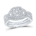 Eternal Brilliance 10kt White Gold Diamond Bridal Wedding Ring Band Set - Alternate view 1 from Splendid Jewellery