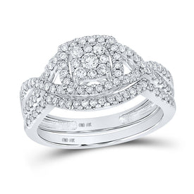 Eternal Brilliance 10kt White Gold Diamond Bridal Wedding Ring Band Set - Alternate view 1 from Splendid Jewellery