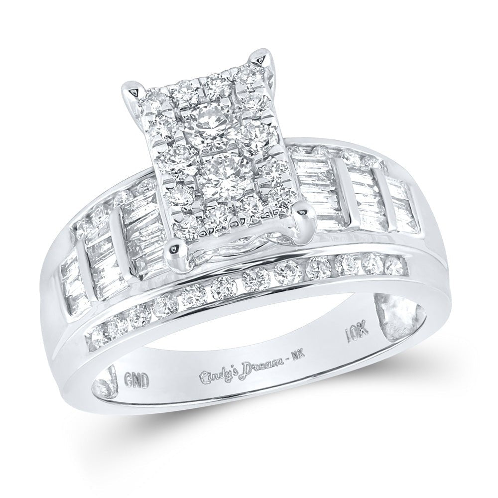 Eternal Brilliance 10kt White Gold Diamond Cluster Bridal Wedding Engagement Ring - Splendid Jewellery