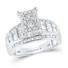 Eternal Brilliance 10kt White Gold Diamond Cluster Bridal Wedding Engagement Ring - Splendid Jewellery