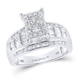 Eternal Brilliance 10kt White Gold Diamond Cluster Bridal Wedding Engagement Ring - Splendid Jewellery