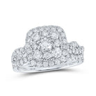 Eternal Brilliance 10kt White Gold Diamond Halo Bridal Wedding Ring Set - Splendid Jewellery
