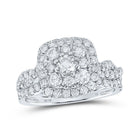Eternal Brilliance 10kt White Gold Diamond Halo Bridal Wedding Ring Set - Splendid Jewellery