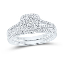 Load image into Gallery viewer, Eternal Brilliance 10kt White Gold Diamond Halo Bridal Wedding Ring Set - Splendid Jewellery