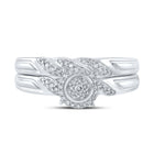Eternal Brilliance 10kt White Gold Diamond Halo Bridal Wedding Ring Set - Alternate view 4 from Splendid Jewellery