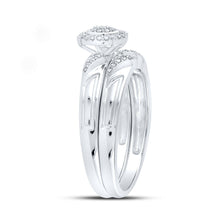 Load image into Gallery viewer, Eternal Brilliance 10kt White Gold Diamond Halo Bridal Wedding Ring Set - Alternate view 3 from Splendid Jewellery